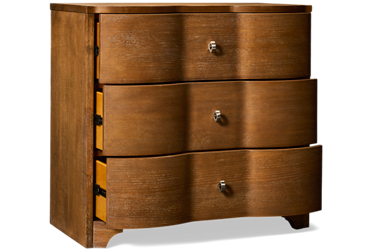 Trisha Yearwood Harmony 3 Drawer Chest - Felt-Lined Top Drawer - Polished Platinum Hardware - Modern Contemporary Storage