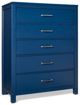 Tide & Timber 5 Drawer Chest - Self-Closing Drawers - Brushed Nickel Hardware - Traditional Coastal Style