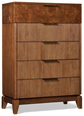 Manhattan Valley 5 Drawer Chest - Felt-Lined Top Drawer - Cedar-Lined Bottom Drawer - Solid Brass Hardware - Modern Elegance