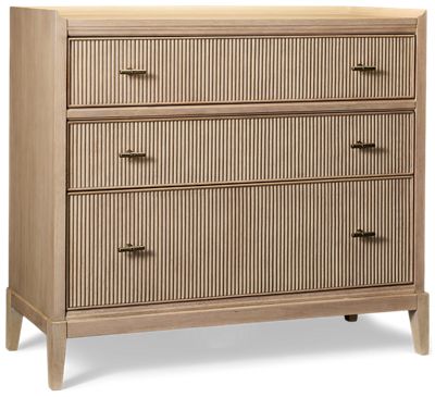 Carmella 3 Drawer Bachelors Chest - Felt-Lined Top Drawer - Cedar-Lined Bottom Drawer - Metal T-Handle Pulls - Coastal Cottage