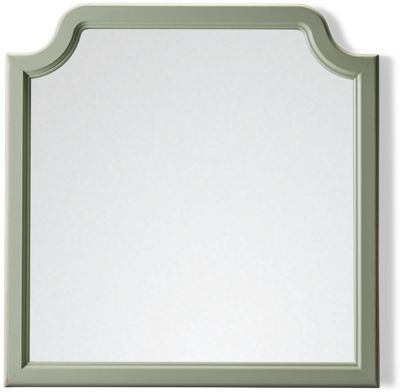 Pure Maple Garden Mirror - Solid American Maple - Molded Wood Frame - Scalloped Top Corners - Beveled Glass