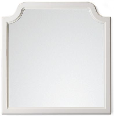 Pure Maple Garden Mirror - Solid American Maple - Molded Wood Frame - Scalloped Top Corners - Beveled Glass