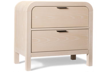 Drake 2 Drawer Nightstand - USB Charging - Art Deco Design