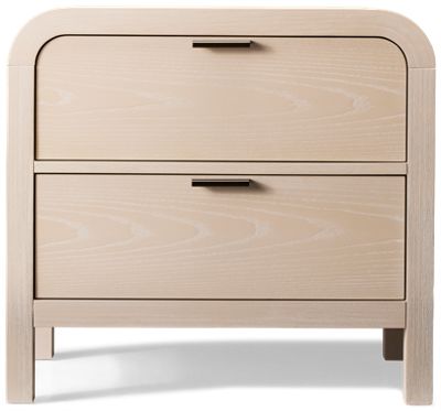 Drake 2 Drawer Nightstand - USB Charging - Art Deco Design