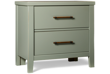 Pure Maple 2 Drawer Nightstand - Solid American Maple - Roomy Storage Drawers - Black Nickel-Detailed Pulls