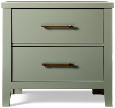 Pure Maple 2 Drawer Nightstand - Solid American Maple - Roomy Storage Drawers - Black Nickel-Detailed Pulls