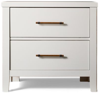 Pure Maple 2 Drawer Nightstand - Solid American Maple - Roomy Storage Drawers - Black Nickel-Detailed Pulls