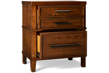 Amber Lane 2 Drawer Nightstand - Metal Drawer Runners - Mineral Black Hardware - Traditional Elegance