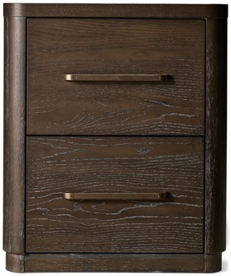 Sunset 2 Drawer Nightstand - Mid-Century Modern Style - Rounded Front Corners - Versatile Finish