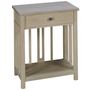 Universal Coastal Living Bedside Table With Stone Top