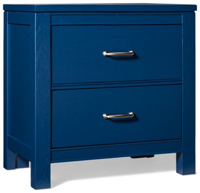Tide & Timber 2 Drawer Nightstand - Self-Closing Drawers - Brushed Nickel Hardware - Coastal Traditional Style