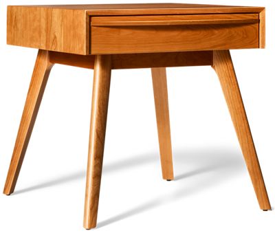 Catalina 1 Drawer Nightstand - Solid Cherry Hardwood - Self-Closing Drawer - Mid-Century Modern