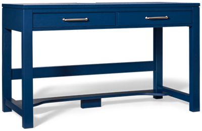 Tide & Timber 2 Drawer Desk - Self-Closing Drawers - USB Charging Port - Brushed Nickel Hardware