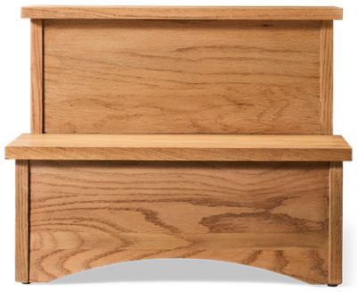 Oak Park Step Stool - Solid Oak - Classic Craftsman Design - Perfect Bedside Height - Sturdy Construction