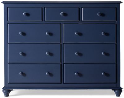 Cottage 9 Drawer Dresser - Solid Asian Hardwood - Round Knobs - Beadboard Sides - Classic Turned Feet