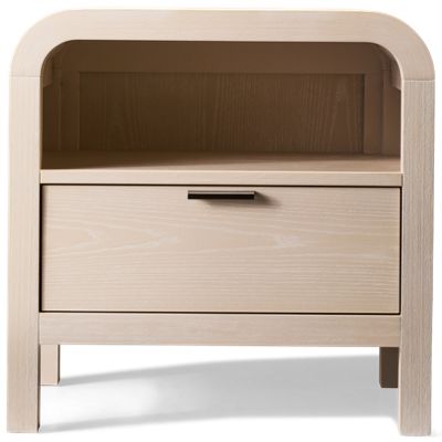 Drake 1 Drawer Nightstand - USB Charging - Open Shelf - Art Deco Design