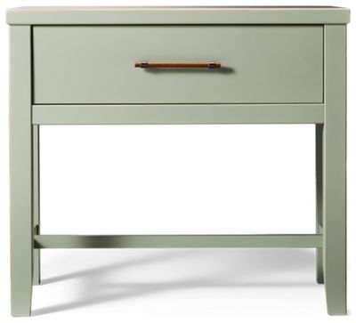 Pure Maple 1 Drawer Bedside Table - Solid American Maple - Black Nickel-Detailed Pull - Trestle Base