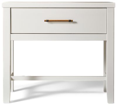 Pure Maple 1 Drawer Bedside Table - Solid American Maple - Black Nickel-Detailed Pull - Trestle Base