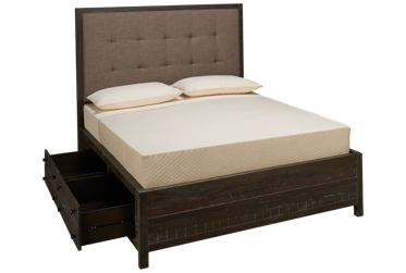 Townsend 2 Queen Upholstered Storage Bed - Tufted Headboard - Two Side Drawers - Transitional Style