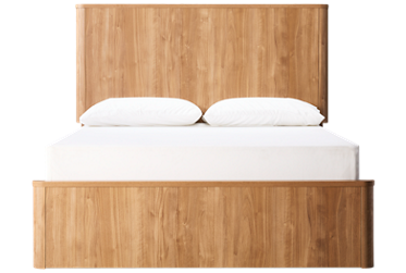 Gramburg Queen Platform Bed - Warm Walnut Finish - Curved Sides - Transitional