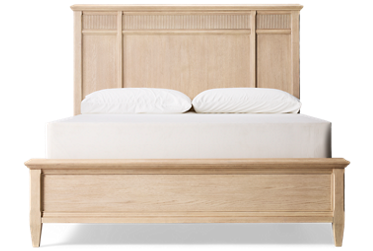 Carmella Queen Panel Bed - Fluted Details - Tapered Square Legs - Classic Coastal Style