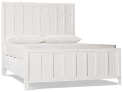 Snowbound Queen Panel Bed - Fretwork Headboard & Footboard - Casual Modern Farmhouse