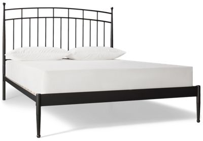 Osbourne Queen Metal Bed - Steel Tubing Construction - Arched Spindle Headboard - 14-Slat Roll Foundation - Modern Style