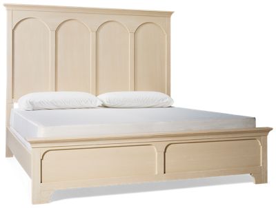 Trisha Yearwood Harmony King Panel Bed - Elegant Design - High Headboard - Molded Ledges - Arched Panels