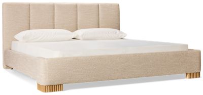 Delilah King Upholstered Bed - Channel Tufted Headboard - Underbed Lighting - USB-A & USB-C Ports - California Coastal Style