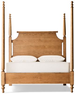 Country Living Queen High/Low Poster Bed - Traditional Style - Scalloped Headboard - Multiple Post Options - Farmhouse Charm