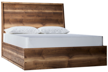 Chirason Queen Panel Bed - Warm Walnut Brown Finish - Plinth Base - Rustic Charm