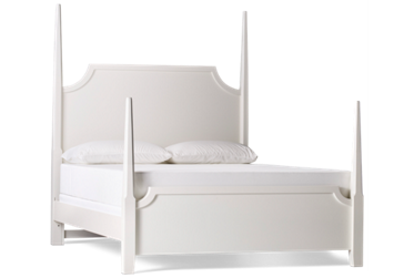 Tide & Timber Queen Pencil Poster Bed - Scalloped Headboard and Footboard - Coastal Traditional Style