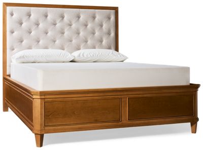 Birchaven Queen Upholstered Storage Bed - Solid Poplar Frame - Two Footboard Drawers - Transitional Elegance