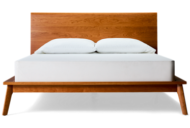 Catalina Queen Platform Bed - Solid Cherry Hardwood - Splayed Legs and High Headboard - Mid-Century Modern Design