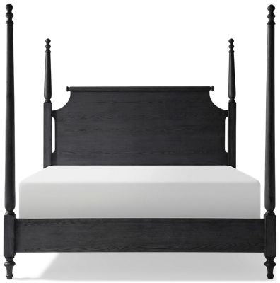 Country Living Queen High/Low Poster Bed - Traditional Style - Scalloped Headboard - Tapered Posts - Farmhouse Charm