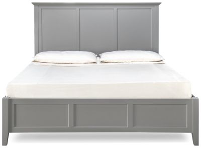 Grace King Panel Bed - High Paneled Headboard - Low Paneled Footboard with Tapered Legs - Transitional Style