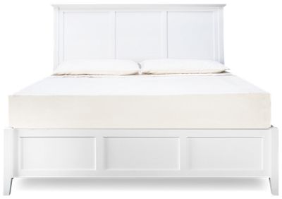 Grace King Panel Bed - High Paneled Headboard - Low Paneled Footboard with Tapered Legs - Transitional Style