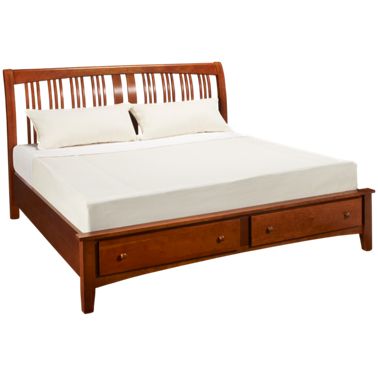 A America Cherry Garden A America Cherry Garden King Sleigh Platform Bed With Underbed Storage Jordan S Furniture