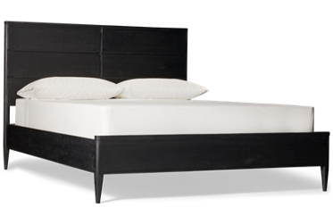 Primo Queen Platform Bed - Solid Asian Hardwood - Stylish Paneled Headboard - Heightened Tapered Legs