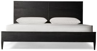 Primo King Platform Bed - Solid Asian Hardwood - Stylish Paneled Headboard - Heightened Tapered Legs