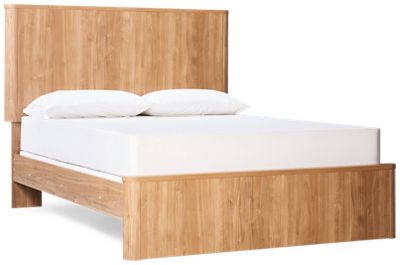 Gramburg Queen Panel Bed - Warm Walnut Finish - Curved Sides - Transitional