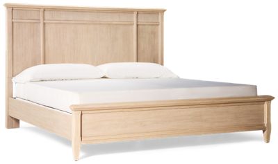Carmella King Panel Bed - Fluted Details - Tapered Square Legs - Classic Coastal Style
