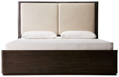 Sunset King Panel Bed - Mid-Century Modern Style - Upholstered Headboard - Versatile Finish