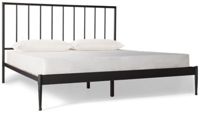 Maiden King Metal Bed - Sleek Matte Black - Spindle Headboard - Modern Farmhouse