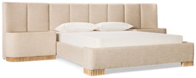 Delilah Queen Upholstered Bed - Integrated Storage Nightstands - Wireless Charging - Underbed Lighting