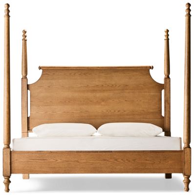 Country Living King High/Low Poster Bed - Traditional Style - Scalloped Headboard - Multiple Post Options - Farmhouse Charm