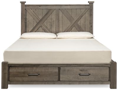 Cool Rustic King X Bed with Storage Footboard