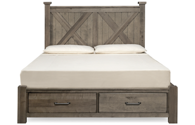 Cool Rustic King X Bed with Storage Footboard