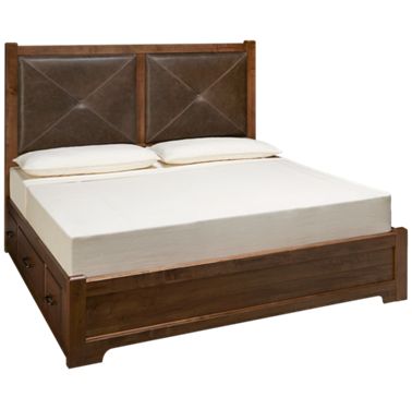 Vaughan Bassett Cool Rustic King Low Profile Leather Storage Bed