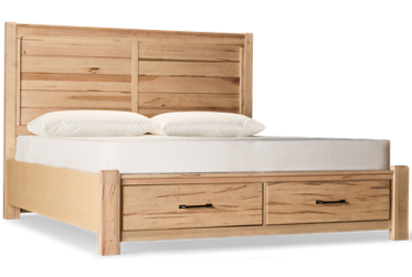 Cool Rustic King Plank Storage Bed - Modern Farmhouse - Solid Maple Construction - Two Footboard Drawers